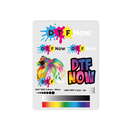 DTF Now - UV-DTF Sample Sheet